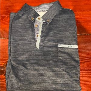 Collared gray/blue shirt